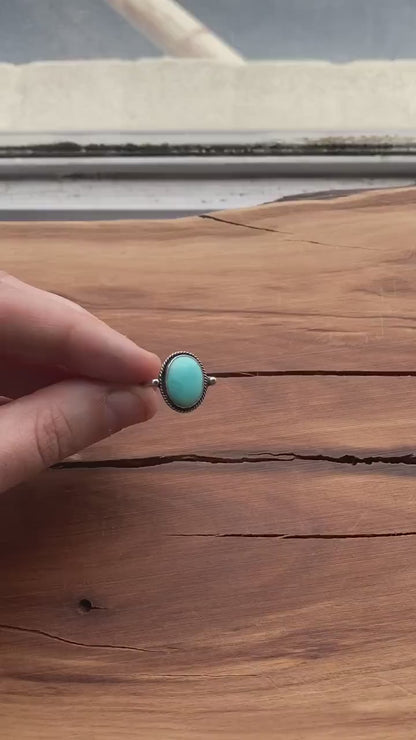Dainty Amazonite Ring - Sterling Silver, Mint Turquoise Jewelry