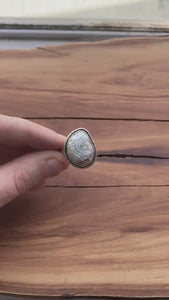 Custom Laguna Lace Agate Sterling Silver Ring – Chunky Boho Silversmith Ring