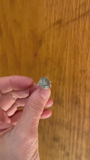 Green Kyanite Delica Ring - Sterling Silver Ring - Choose your Size