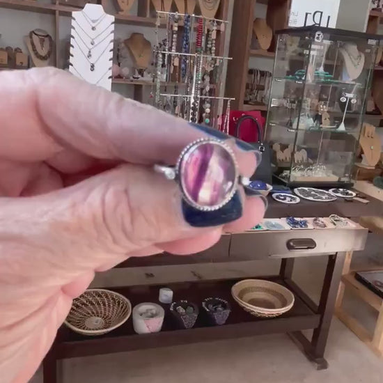 Custom Rainbow Fluorite Sterling Silver Ring - Choose Your Stone