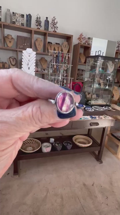 Custom Rainbow Fluorite Sterling Silver Ring - Choose Your Stone