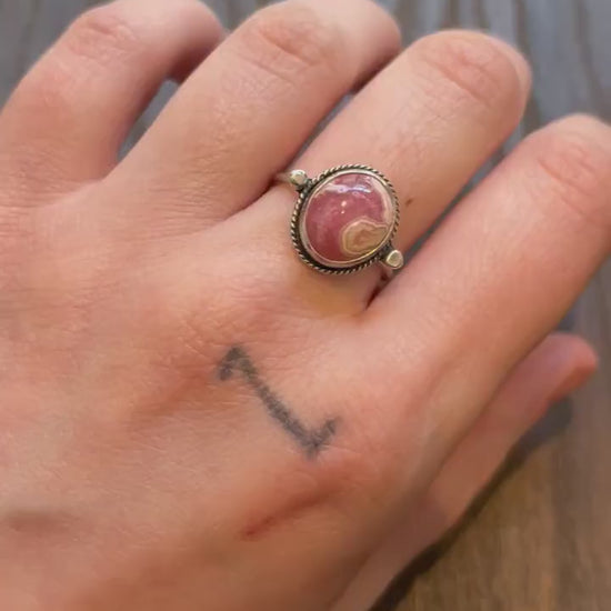 Custom Rhodochrosite Ring - Sterling Silver - Choose Your Stone