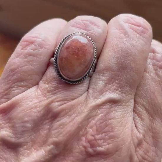 Custom Sunstone Boho Ring - .925 Sterling Silver - Choose Your Stone