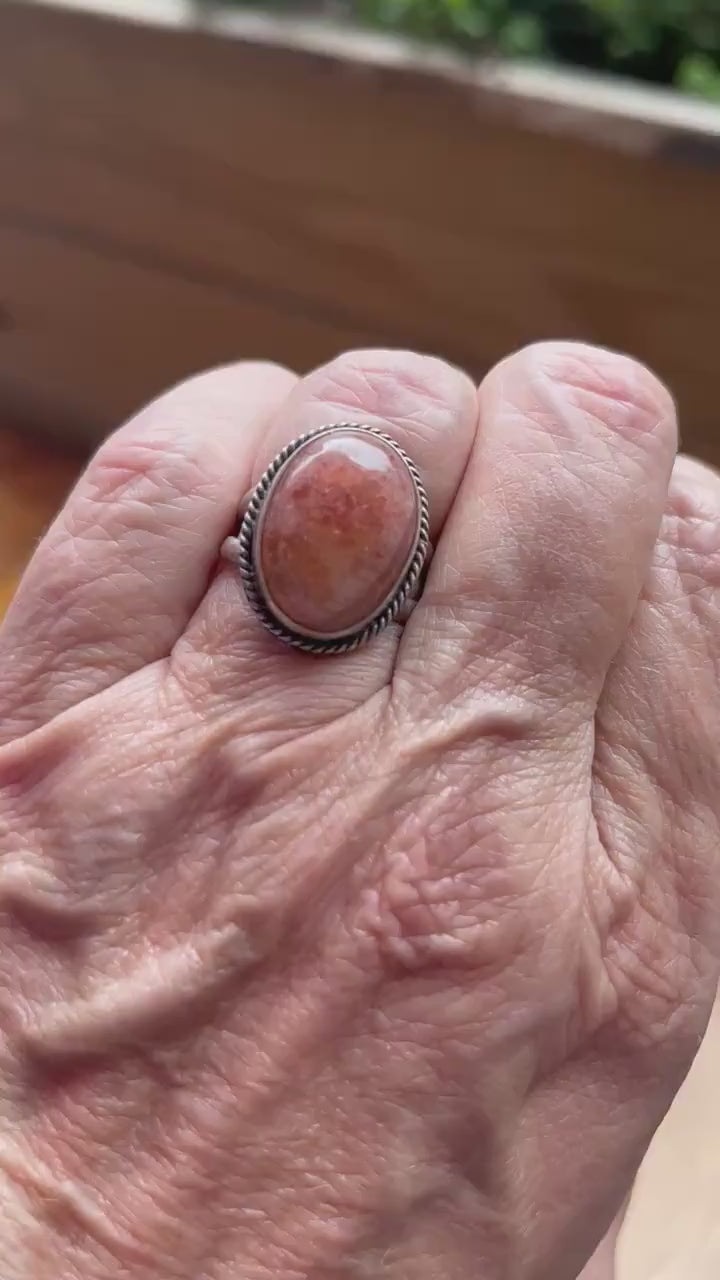 Custom Sunstone Boho Ring - .925 Sterling Silver - Choose Your Stone