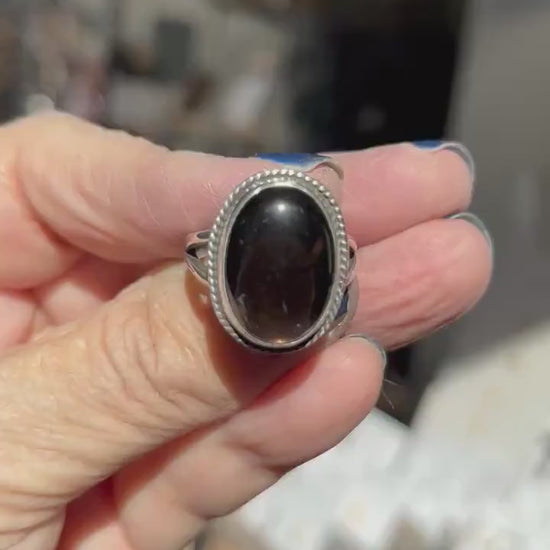 Smoky Quartz Boho Ring - .925 Sterling Silver - Silversmith