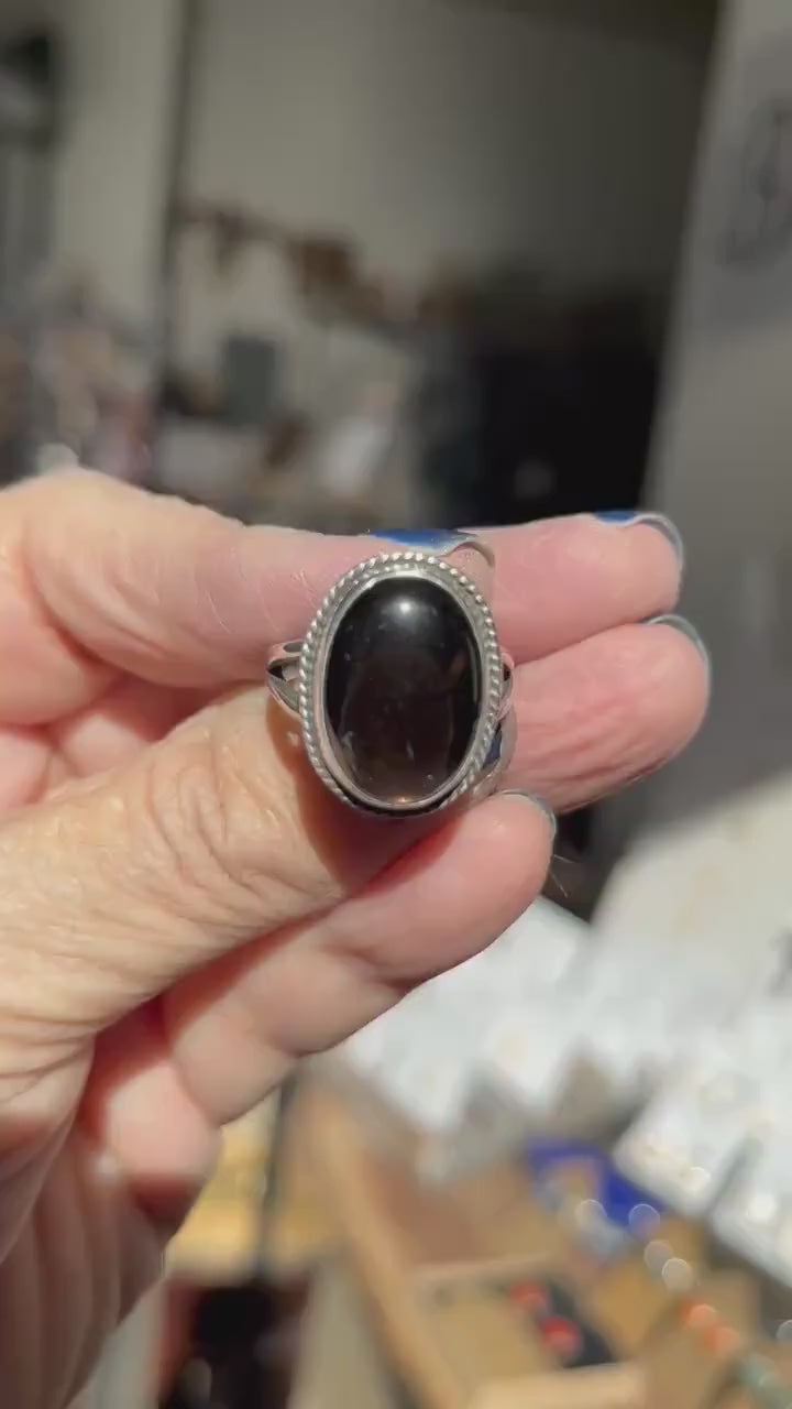 Smoky Quartz Boho Ring - .925 Sterling Silver - Silversmith
