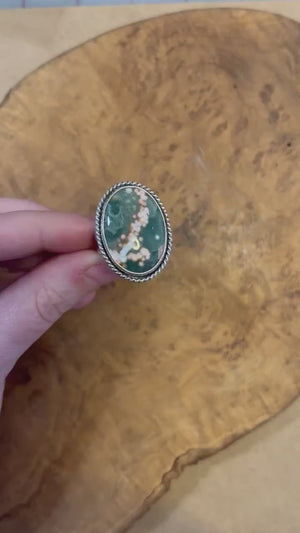 Ocean Jasper Boho Ring - .925 Sterling Silver Ring - Silversmith Ring - OOAK