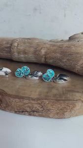 Sterling Silver White Buffalo and Kingman Turquoise Drop Earrings – Choose Your Pair