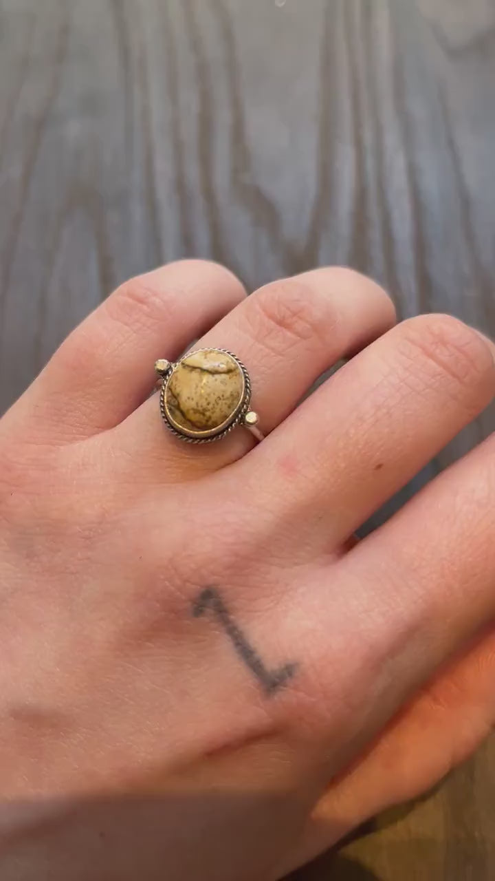 Picture Jasper Sterling Silver Ring - Handmade Silversmith Jewelry