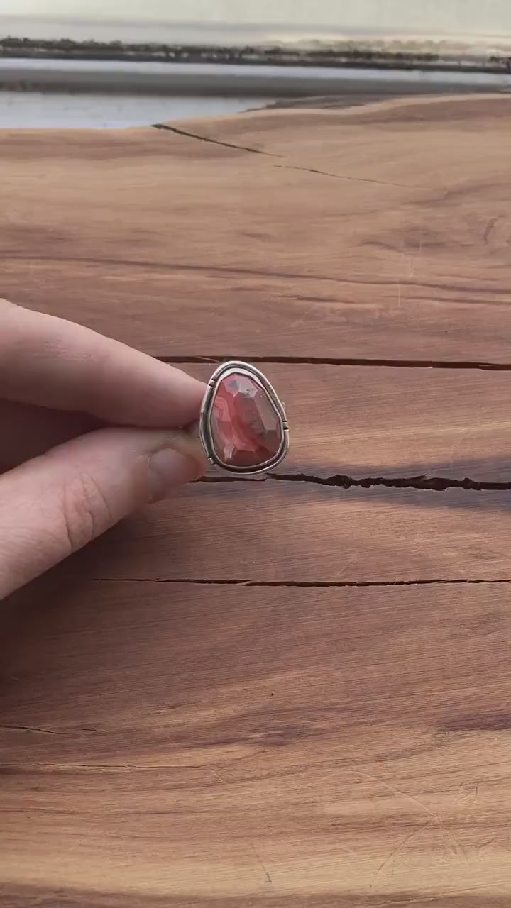 Crazy Lace Agate Ring - .925 Sterling Silver - Silversmith Ring - Choose Your Stone