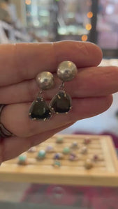 Green Tourmaline Drop Earrings – 14K Gold, Sterling Silver, OOAK