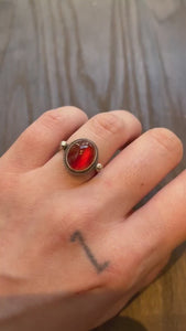 Silversmith Red Agate Ring – Dainty Sterling Silver Jewelry