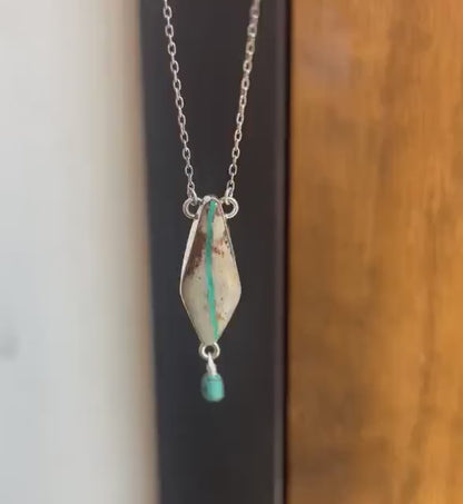 Royston Ribbon Turquoise Pendant Necklace – Sterling Silver, Kite Turquoise Drop