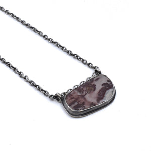 READY TO SHIP - Picasso Jasper Necklace - Pendant with Chain - .925 Sterling Silver Pendant - Ooak