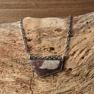 READY TO SHIP - Picasso Jasper Necklace - Pendant with Chain - .925 Sterling Silver Pendant - Ooak
