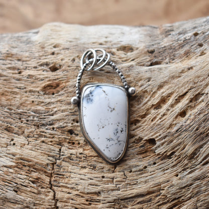 Ready to Ship - Dendritic Opal Pendant - Ooak Silversmith Pendant - Dendritic Opal Necklace