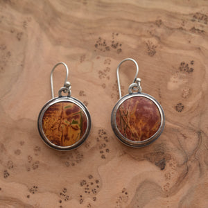 Red Creek Jasper Earrings - .925 Sterling Silver Ring - Silversmith - OOAK