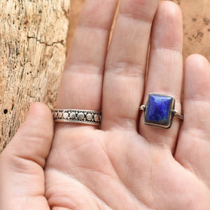 Unique Blue Lapis Ring - AA Lapis Lazuli Ring - Silversmith - .925 Sterling Silver