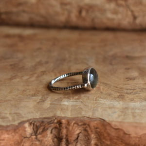 Labradorite Ring - .925 Sterling Silver - East West Oval Ring - Silversmith Ring