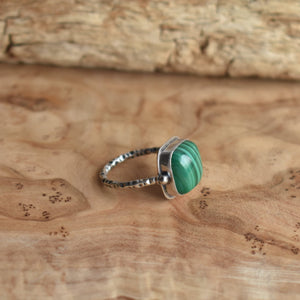 Malachite Chelsea Ring - .925 Sterling Silver Ring - Silversmith Ring