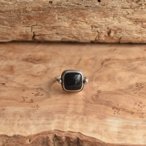 Chelsea Ring - Black Agate Ring - .925 Sterling Silver - Silversmith Ring - Unusual Ring