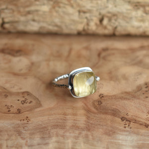 Chelsea Ring in Citrine - Silver Gold Ring - .925 Sterling Silver