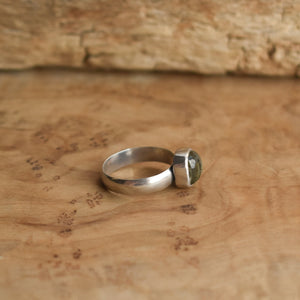 Labradorite Chunky Stacker Ring - Rose Cut Labradorite Ring - .925 Sterling Silver - Silversmith Ring