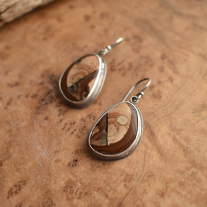 Sahara Jasper Earrings - Earthy Jasper Drop Earrings - Silversmith Earrings