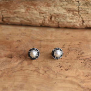Freshwater Pearl Posts - Western Pearl Posts - Boho Pearl Posts - Silversmith Earrings