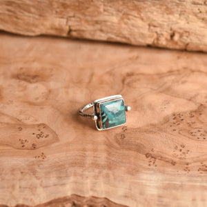 Chelsea Ring - Turquoise Ring - Sterling Silver Ring - Silversmith Ring - Textured Ring