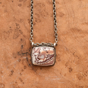 Sonora Jasper Hanging Rock Pendant - Sonora Jasper Necklace - Jasper Pendant - .925 Sterling Silver