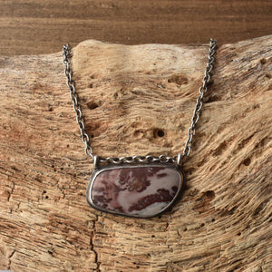 READY TO SHIP - Picasso Jasper Necklace - Pendant with Chain - .925 Sterling Silver Pendant - Ooak