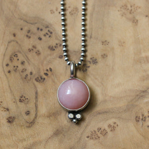 READY TO SHIP - Pink Opal Lil Sweetheart Necklace - Pink Opal - .925 Sterling Silver Pendant - Silver Chain