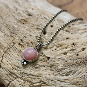 READY TO SHIP - Pink Opal Lil Sweetheart Necklace - Pink Opal - .925 Sterling Silver Pendant - Silver Chain