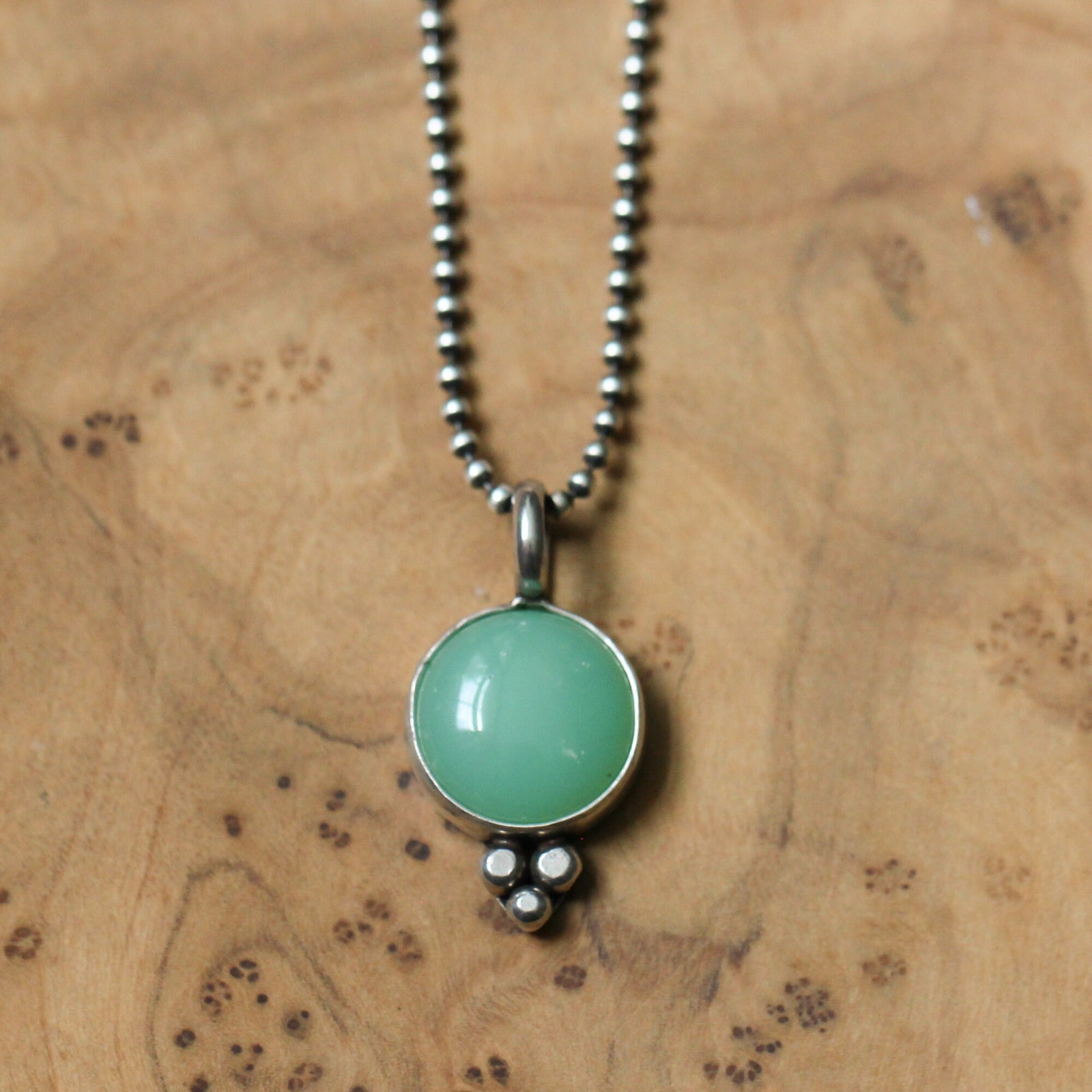Ready to Ship - Chrysoprase Lil Sweetheart Necklace - Chrysoprase Pendant - Silversmith - .925 Sterling Silver