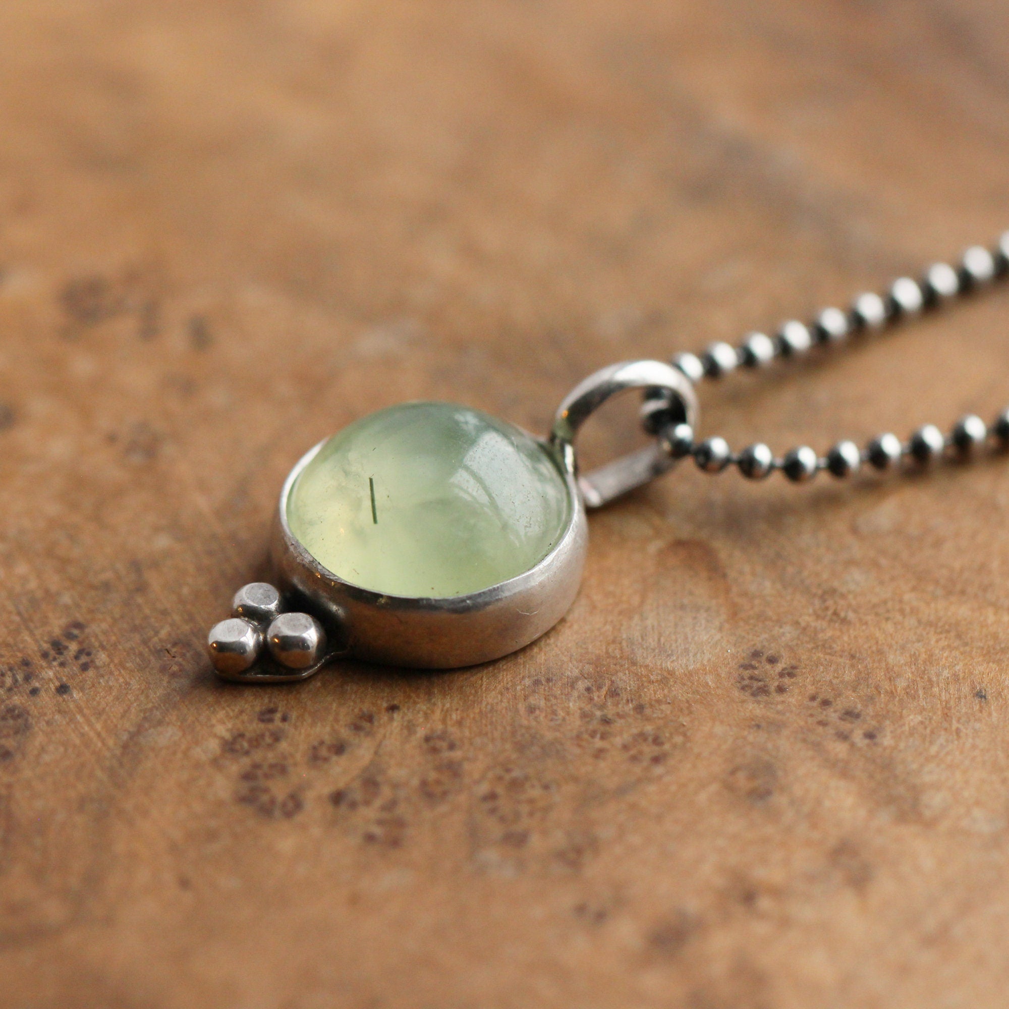 Prehnite lil Sweetheart Pendant Green Prehnite Pendant Prehnite Necklace Prehnite Charm