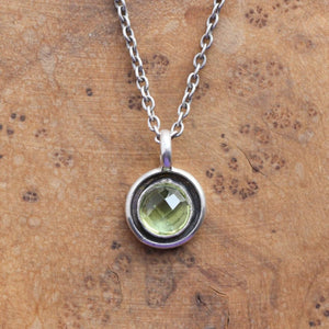READY TO SHIP - Peridot Necklace - Silversmith Peridot Pendant - Faceted Peridot Necklace - .925 Sterling Silver Pendant