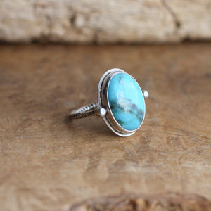Turquoise Chloe Ring - Unique Silversmith Ring - OOAK Turquoise Ring - Silversmith Ring
