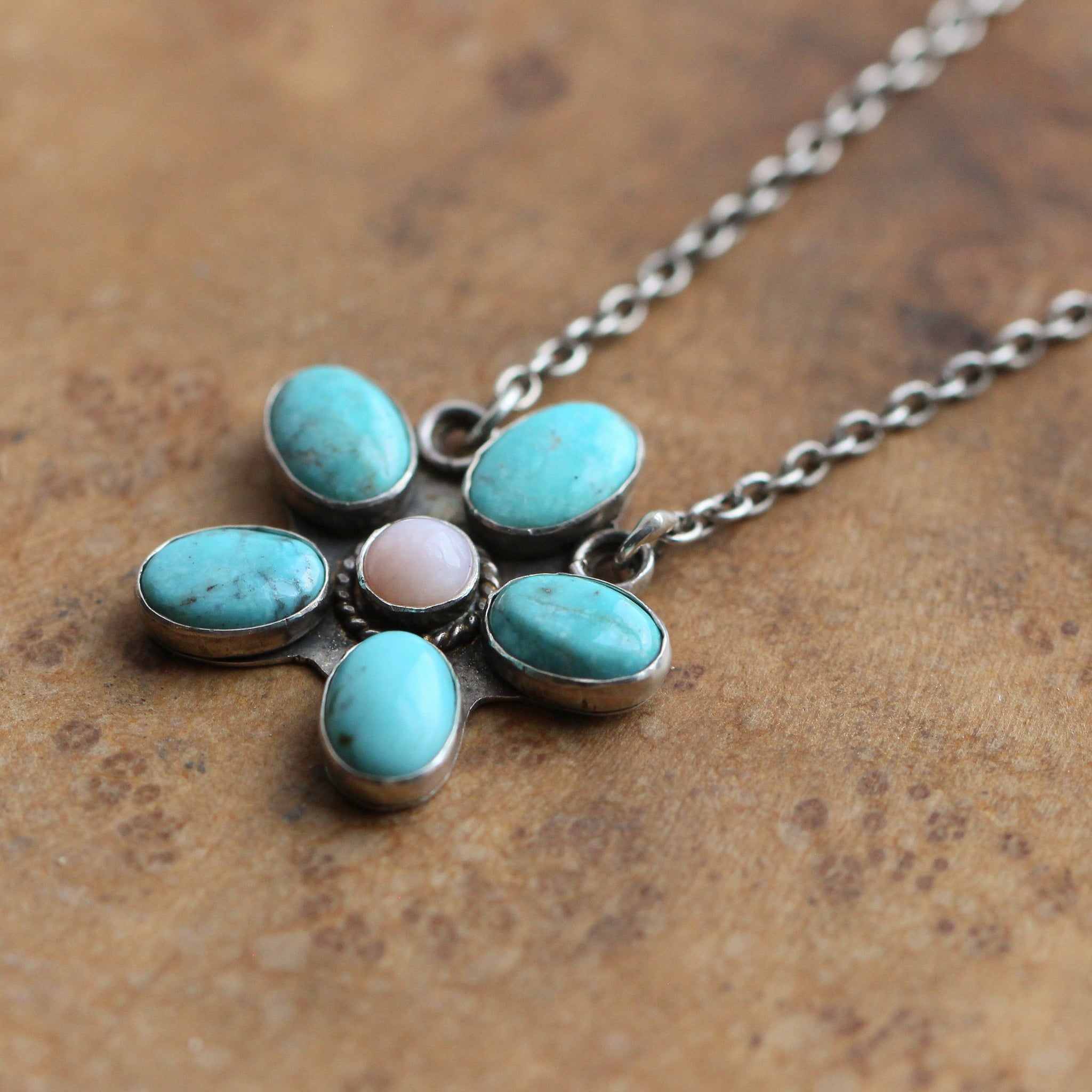 Large Turquoise Moon Pendant Necklace | Leslie Francesca Design | Made in  California
