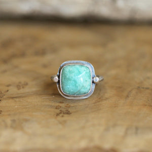 Russian Amazonite Chelsea Ring - Soft Turquoise Ring - Silversmith - Silversmith Ring