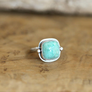 Russian Amazonite Chelsea Ring - Soft Turquoise Ring - Silversmith - Silversmith Ring