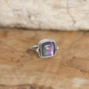 Chelsea Ring -  Fluorite Ring - .925 Sterling Silver - Silversmith Ring - Multi-color Fluorite