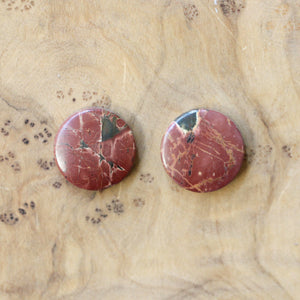 Red Creek Jasper Earrings - .925 Sterling Silver Ring - Silversmith - OOAK
