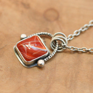 Chelsea Necklace - Red Agate Pendant - Silversmith - Red Agate Necklace