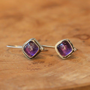 Amethyst Stella Earrings - Purple Amethyst Drop Earrings - Sterling Silver - Boho Amethyst Jewelry