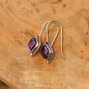 Amethyst Stella Earrings - Purple Amethyst Drop Earrings - Sterling Silver - Boho Amethyst Jewelry