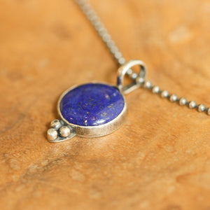 Lapis Sweetheart Pendant - Lapis Lazuli Necklace - Silversmith Pendant - Lapis Pendant