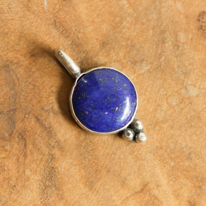 Lapis Sweetheart Pendant - Lapis Lazuli Necklace - Silversmith Pendant - Lapis Pendant