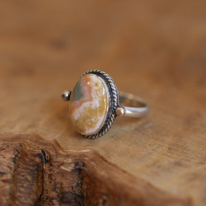 Ocean Jasper Lasso Ring - Ocean Jasper Ring - Choose your own stone - Sterling Silver Ring
