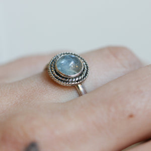 Aquamarine Ring - Western Aquamarine Ring - .925 Sterling Silver - Silversmith - March Birthstone
